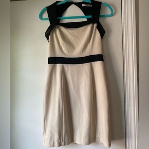 Beige and black dress